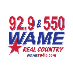 WAME Real Country 92.9 FM & 550 AM logo