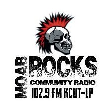 KCUT-LP Moab Rocks Community Radio 102.9 FM logo
