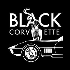 Black Corvette logo
