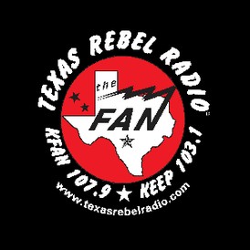 KFAN Texas Rebel Radio 107.9 FM logo